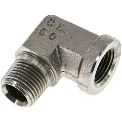 1/2'' NPT x 1/2'' NPT M/F Verzinkt Stalen L-Fitting 90graden 210 Bar - Hydrauliek - FL2E-MF-EZ-012N