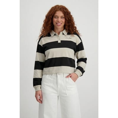 Cars Jeans Svetla Polo Ls Black Size: XS | Long-Sleeved Tops Outlet | Dames | Beige