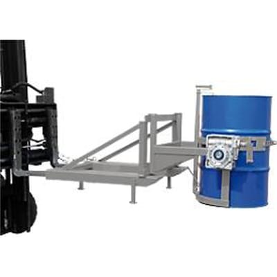 Vatenkantelaar Bauer type FD/L, voor vaten van 110-220 l, 360 kg, 270° kantelbaar, met handslinger, vorkheftruckmontage, muisgrijs RAL 7005