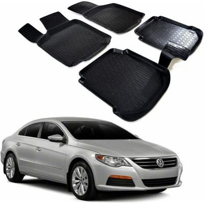 3D Vloermatten - SCOUTT - Volkswagen PASSAT CC - Premium Rubber - Zwart - Op Maat zwart