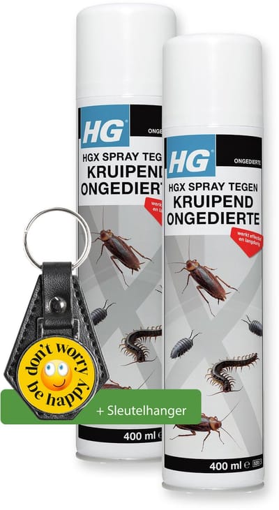 HG Spray tegen kruipend ongedierte - 2 Stuks - Inclusief sleutelhanger