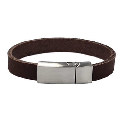 Smalle as armband donkerbruin 16 cm
