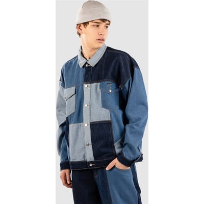 Blue Tomato Denim Patchwork Jas blauw