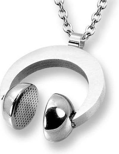 Amanto Ketting Emlyn - 316L Staal - Koptelefoon - 26x31mm - 60cm