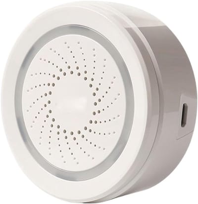 Draadloos Alarm Systeem - Sirene Detector - Huis Beveiligen - 100dB Geluid En Licht - 68x68x30mm - Wit