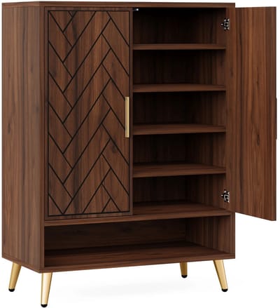 uJOY Schoenenkast - 6-laags - Schoenenkast met deuren - Verstelbare planken - Huismeubilair - Ruime opbergruimte - Elegant ontwerp