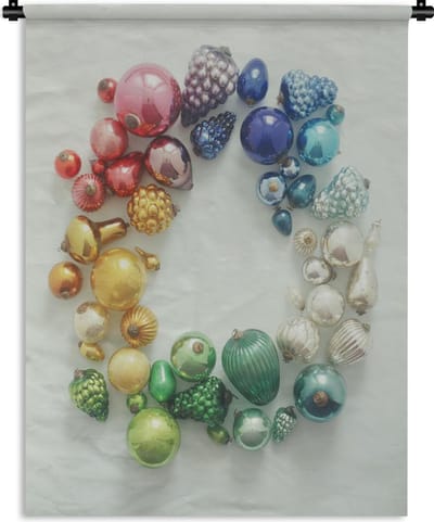 Wandkleed Kerst - De verschillende kerst ornamenten Wandkleed katoen 90x120 cm - Wandtapijt met foto