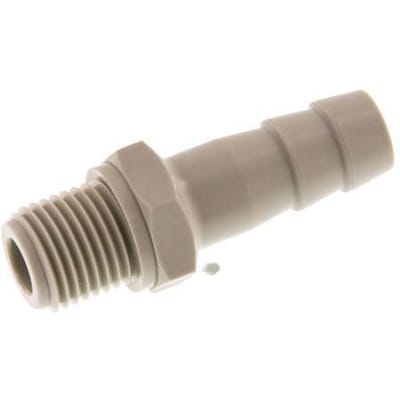 G 1/4'' Buitendraad x 10mm Polypropylene (PP) Slangpilaar 10 Bar