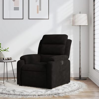 Relaxstoel - Comfortstoel Ligstoel - Ontspannen Zitten - Handmatige Ligfunctie - 75 x 100 cm - Zwart