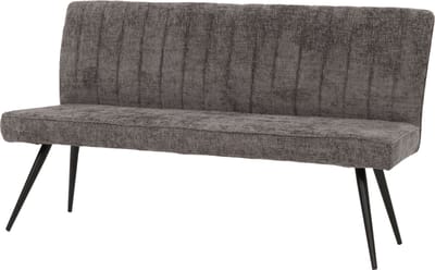Bank MCW-K16, eetkamerbank gestoffeerde bank, rugleuning stof/textiel chenille metaal 160cm ~ grijsbruin