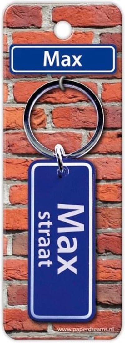 Paper Dreams Sleutelhanger Straatnaam Max 9 Cm Staal Blauw