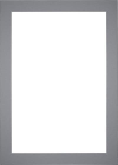 Passe-Partout Fotomaat 10x20 cm - Lijstmaat 21x30 cm - Grijs - Museumkarton - Fotolijst niet inbegrepen