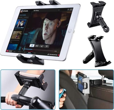 Sport Fiets Tablet Houder, 360° Instelbare Auto Hoofdsteun Loopband Gymnastiek Stuur Microfoonstandaard Houder voor iPad Pro iPad Mini iPad Air, 4,7-12,9 inch Tablet