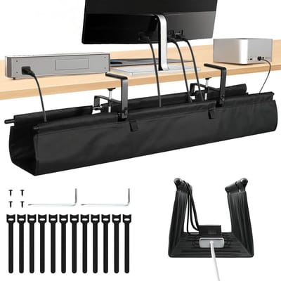 Dailygoods- Kabelgoot 90 cm - Kabelgoot zonder boren - Kabelorganizerset - Inclusief 12 Kabelbinders - 2 Mini-Schroevendraaiers - Flexibele Montage - Kabelorganizer