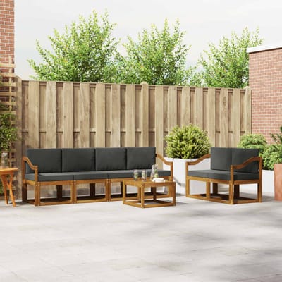 vidaXL - Buiten - bank - set - 7 - st - Natuurlijk - en - Antraciet