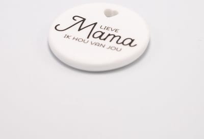 Geluksteentje van keramiek Mama, cadeau idee Moederdag, verjaardag Mama, Valentijnsdag