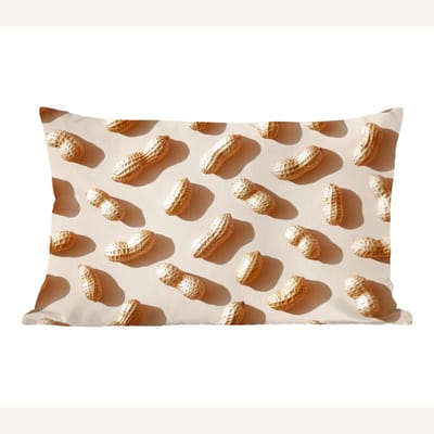 Sierkussens - Kussentjes Woonkamer - 60x40 cm - Pinda's - Patroon - Beige