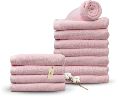 Miss Towels 70x140 Badlakens Set 12 st. - 5 sterren Hotelkwaliteit - Badtextiel - Luxe Badhanddoeken - Zachte Badlakens - Roze - Made in Portugal