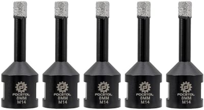Diamant tegelboor - Gatenzaag - Precisie boren - Vacuüm gesoldeerd - 8 mm M14 - Zwart