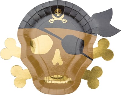 ARTYFETES - 8 kartonnen piratenborden kraft doodshoofd 26 x 33 cm