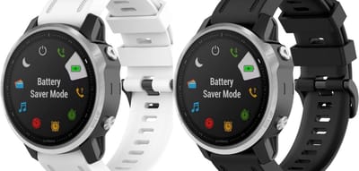 Strap-it Bundel van 2 Siliconen Bandjes - Geschikt voor Garmin Fenix 5/6 - Zwart & Wit - Sportbandje - Sportarmband - Siliconen Band - Waterbestendig & zweetbestendig