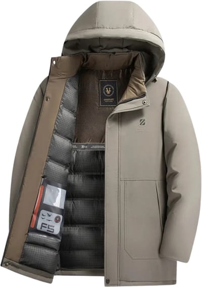 Winterjas Heren - Parka - Winter - Jas - Volwassen - Stijlvol - Khaki - S