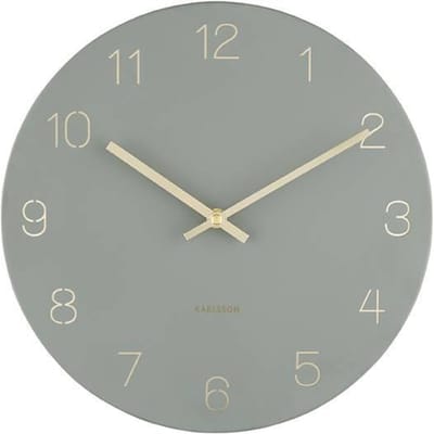Karlsson Wandklok Charm - Gegraveerde cijfers Jungle Groen - Small - Ø30cm - Wandklok Scandinavisch