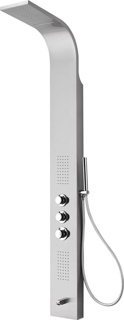 Douchepaneel Amaro 160x20x7cm RVS Thermostaatkraan Regendouche Massagejets Onderuitloop