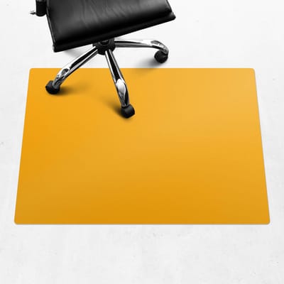 Wallfluent - Vloerbeschermer Sinaasappelschil - 100x70 cm - Licht Oranje Mótif Bureaustoelmat - Rechthoekig - Vloerbeschermer Harde Vloer-Stoel Mat-Werkplekdecoraties - Levendige en warme kleuren
