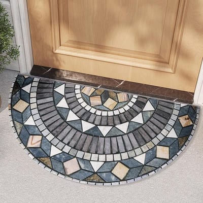 Nieuwe Amerikaanse Halfronde Entree Deur Stofmat Huisdeur Antislip Tapijt Zand Schrapmat 45*90cm