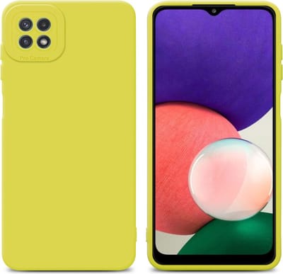 Cadorabo Hoesje geschikt voor Samsung Galaxy A22 5G in FLUID GEEL - Beschermhoes gemaakt van flexibel TPU silicone Cover Fluid Case