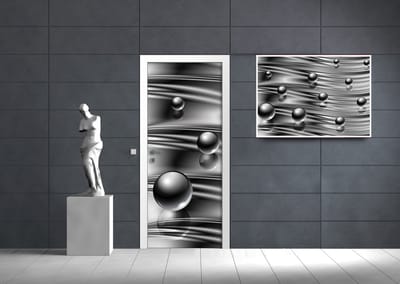 Silver Grey Black Abstract Modern Photo Wallcovering