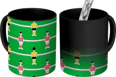 Magische Mok - Foto op Warmte Mokken - Koffiemok - Patronen - Voetbal - Sport - Magic Mok - Beker - 350 ML - Theemok