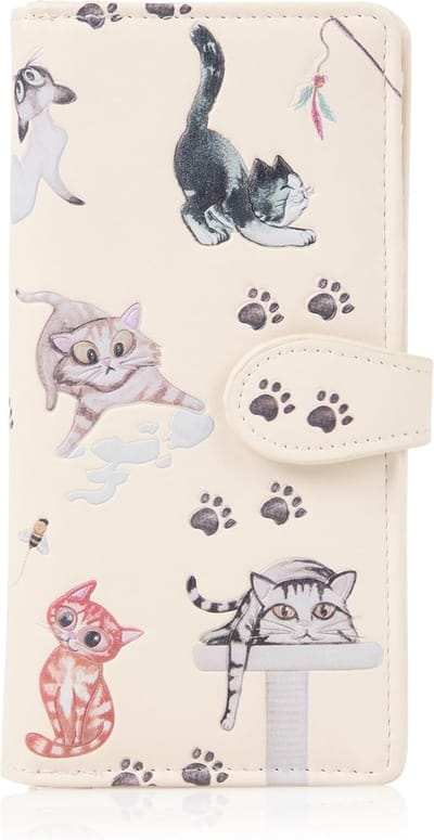 Shagwear Portemonnee Dames - Pasjeshouder - Portefeuille Dames - Kunstleer - Playful Cats