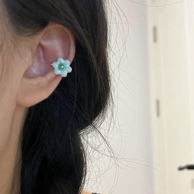 1 stuks mode vintage kleurrijke bloem oor manchet oor clip nep piercing oorbel voor vrouwen meisjes mode sieraden geschenken gray