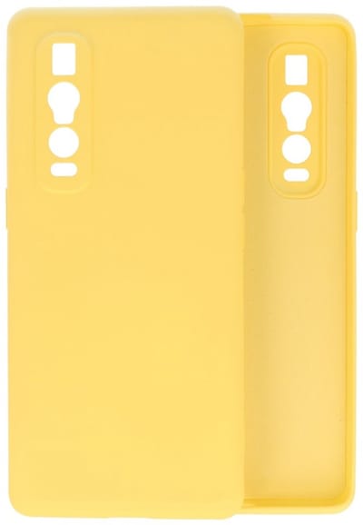 Hoesje Geschikt voor de Oppo Find X2 Pro - Fashion Color Backcover Telefoonhoesje - Geel