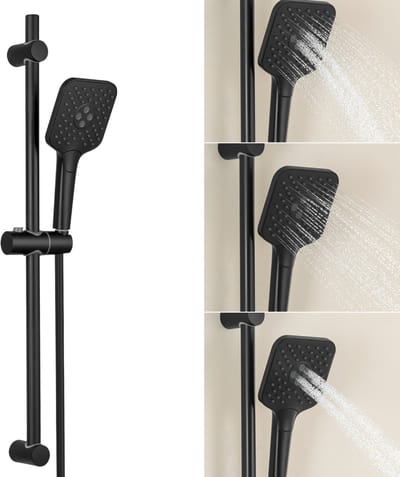 Lonheo max Doucheset met Handdouche - 70 cm Glijstang - 3 standen - Zwart