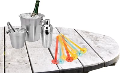 Excellent Houseware Barset - ijsblokjes houder/koelemmer/cocktailshaker 500 ml met 8x stampers