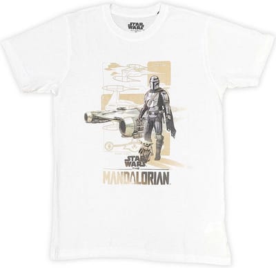 Disney Star Wars - The Mandalorian Din & Grogu Heren T-shirt - S - Wit