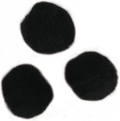 Rayher hobby knutsel pompons - 25 mm - zwart - 35x stuks - zelf dieren figuren maken