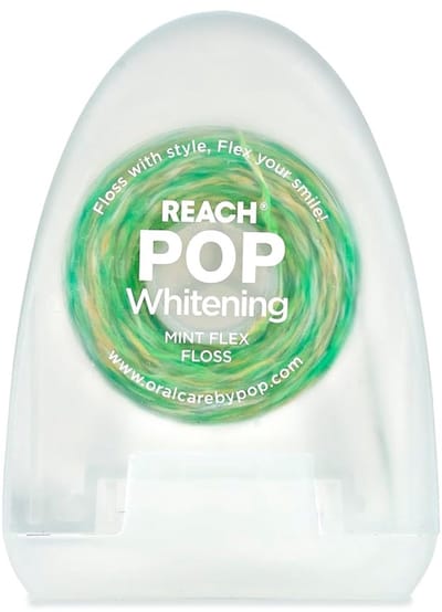 REACH POP Whitening Dental Floss, Mint Verrijkt met Zuiveringszout, - 54.6YD