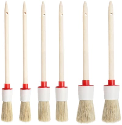 Dailygoods- Penselen Set van 6 Professioneel - Ronde Verfkwasten - Houten Borstels - 20/25/30 mm - Voor Schilderen van Muren - Geschikt voor Thuisgebruik
