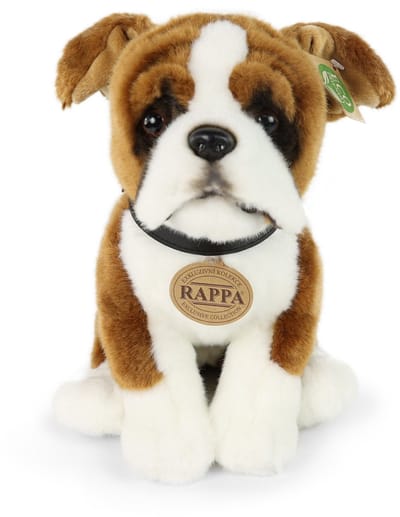 Rappa ECO knuffel hond boxer 27 cm - realistische knuffel van recyclede PET flessen - groen
