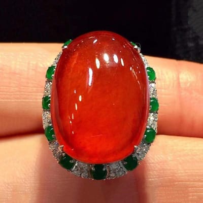 Natuurlijke Chalcedoon Positief Rood Ovaal Grote Ei Gezicht Ring Opening Verstelbaar Chinese Stijl Bijzonder Retro Dames Sieraden resizable red