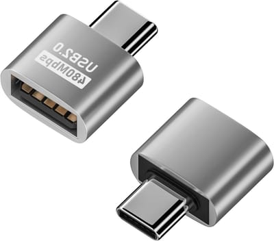 USB Adapter - Converter Mobiel - Bestanden Overzetten - Snelle Gegevensoverdracht - 480 Mbit/s - Zilver