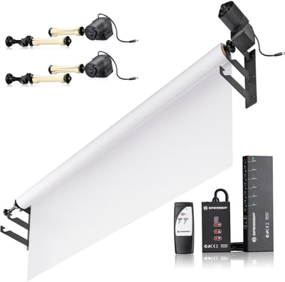 Bresser Electrisch Achtergrondsysteem - 3x Achtergrondrol  - Draadloos