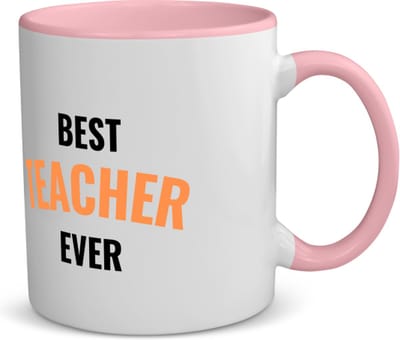 Akyol - best teacher ever koffiemok - theemok - roze - Docent - de beste leraar/lerares - juf - meester - verjaardagscadeau - verjaardag - cadeau - afscheidscadeau - geschenk - leuke cadeau - kado - gift - juffendag - meesterdag - 350 ML inhoud