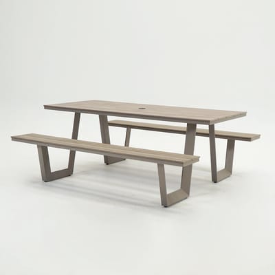 Vita Massa rechthoekige picknicktafel taupe