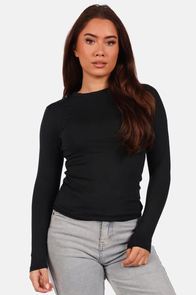 Getdrezzed Top - Maat: XS - Dubbel gevoerde basic top met ronde hals zwart