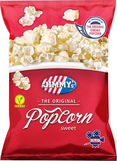 JIMMY's Popcorn zoet Sharing bag 12x100g Classic-Popped/8713276111319
